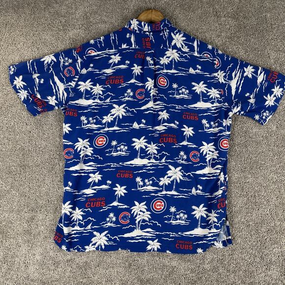 Reyn Spooner Shirt Mens L Blue Chicago Cubs Aloha MLB Series Hawaiian Baseball - Picture 2 of 8